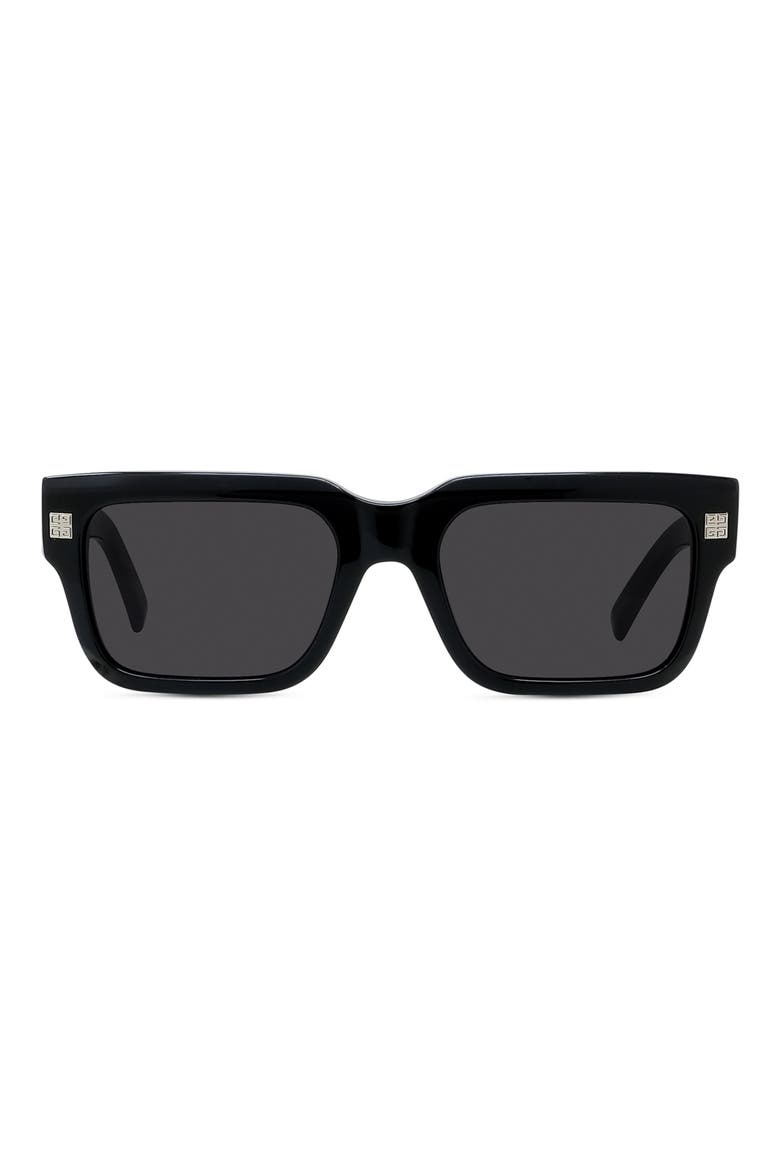 GV Day 53mm Square Sunglasses, Main, color, SHINY BLACK / SMOKE