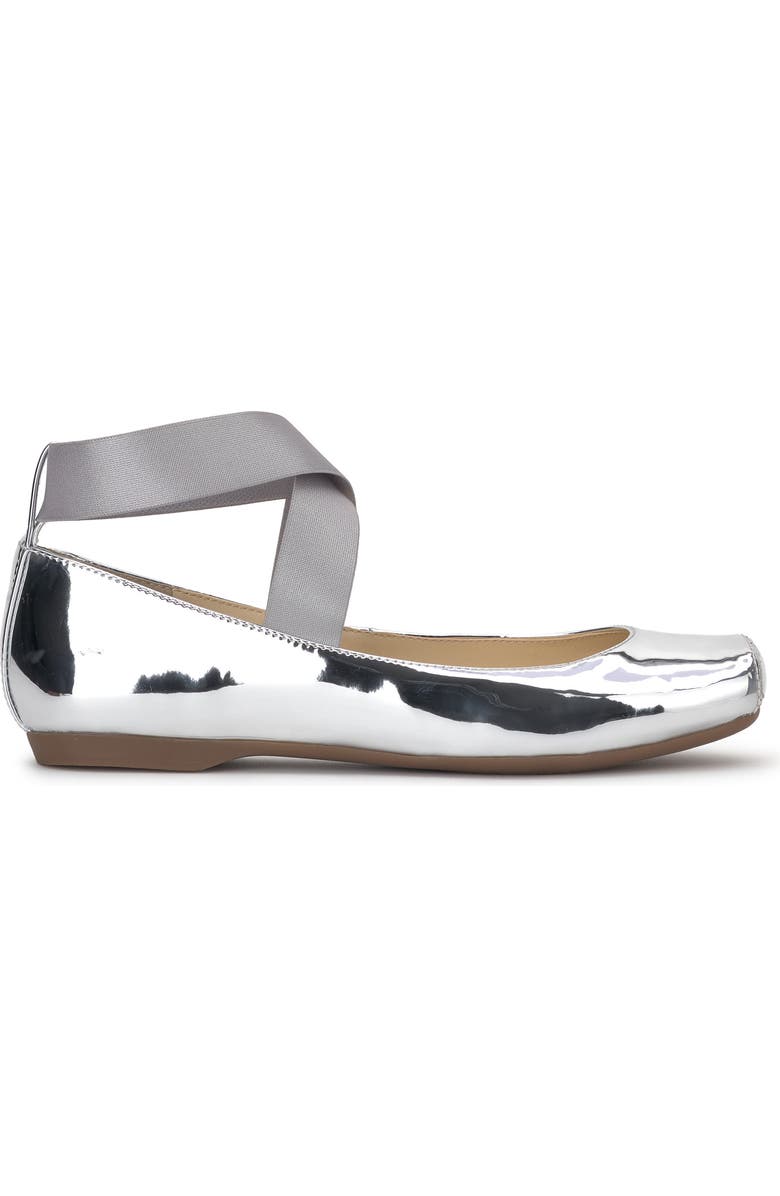 Jessica Simpson 'Mandalaye' Leather Flat, Alternate, color, Silver