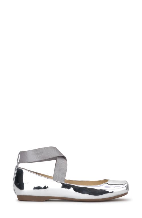 Jessica Simpson Mandayss Ankle Strap Ballet Flat In Silver
