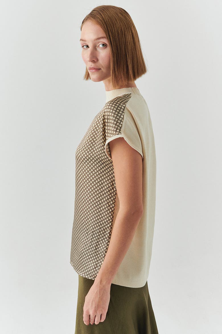 Penny Blouse, Alternate, color, Brown Patterned