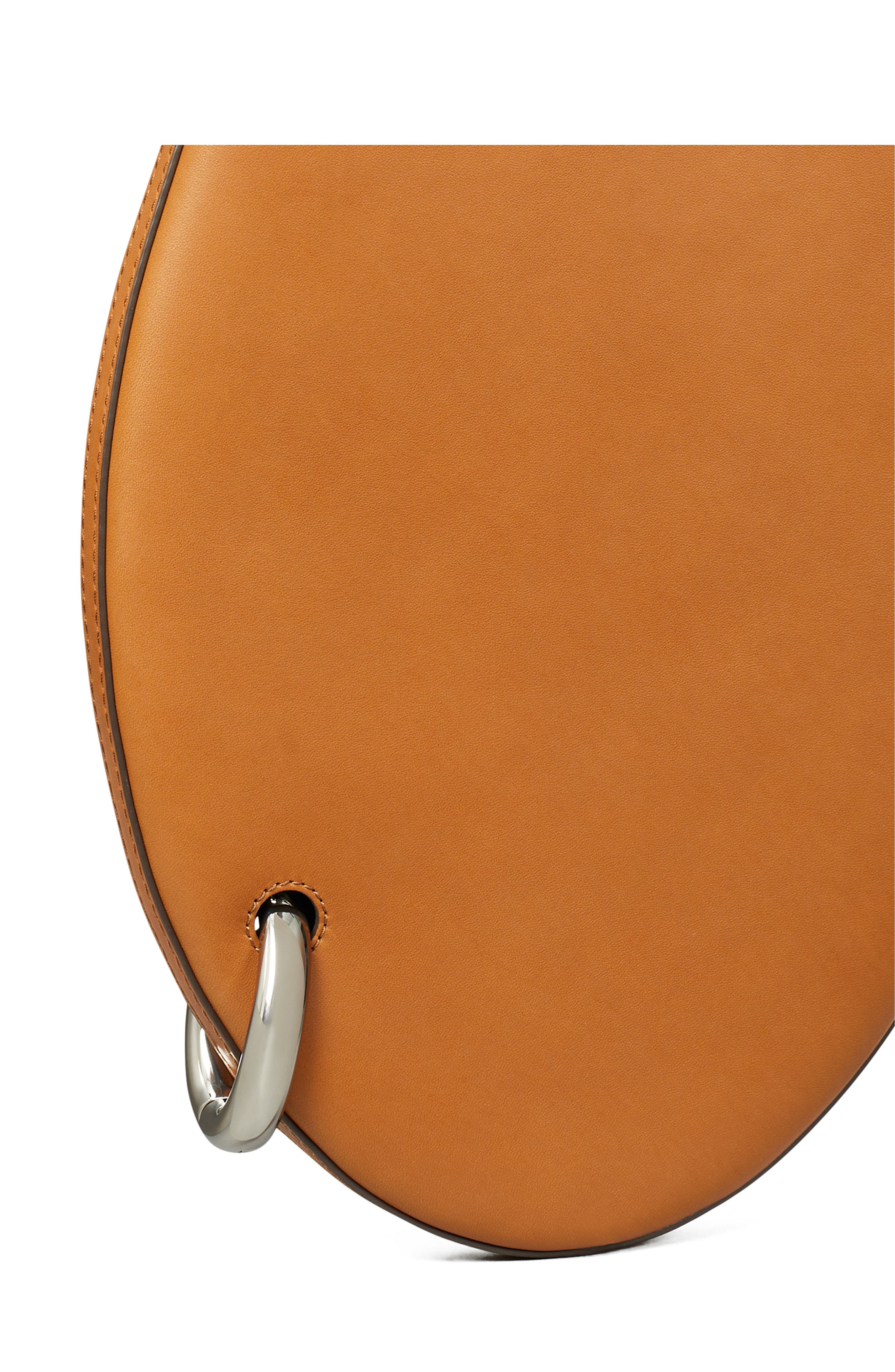 Tory Burch Small Pierced Leather Shoulder Bag, Alternate, color, Aged Tan