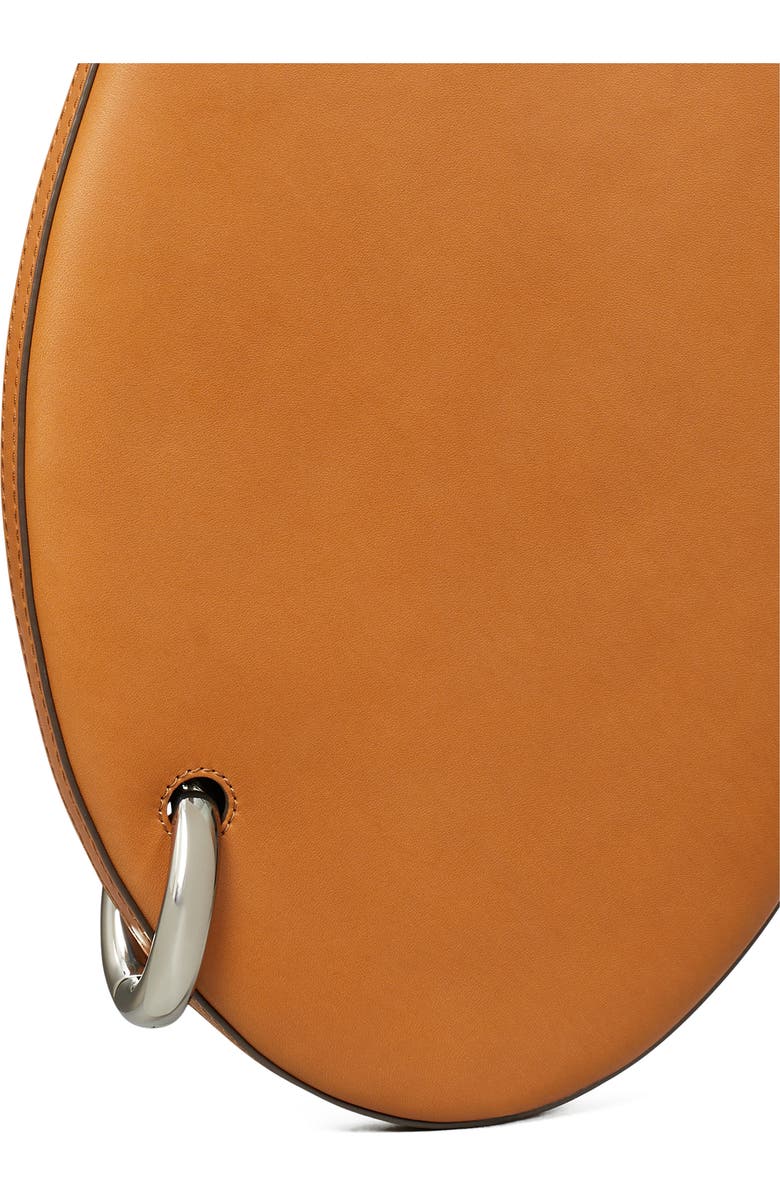 Tory Burch Small Pierced Leather Shoulder Bag, Alternate, color, Aged Tan
