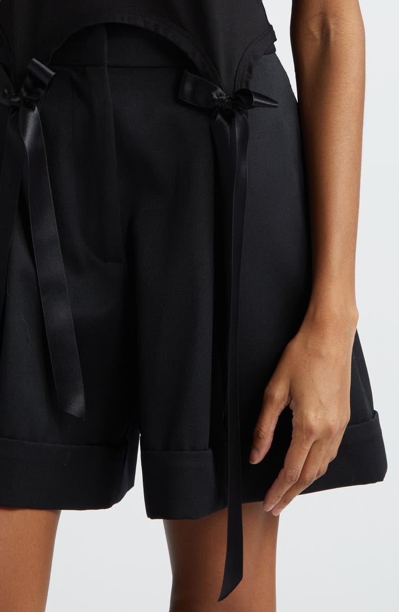 Simone Rocha Easy Bow Tails Cotton T-Shirt, Alternate, color, Black