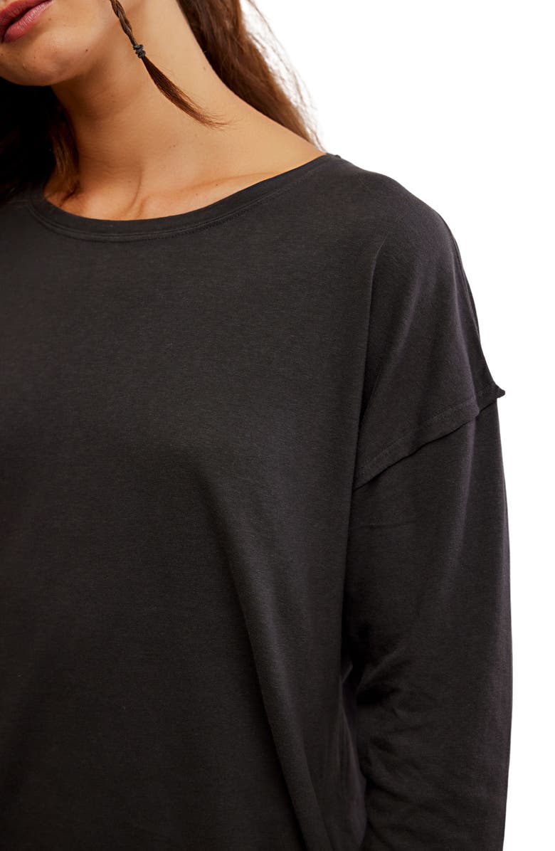 Free People Nina Long Sleeve T-Shirt, Alternate, color, Black