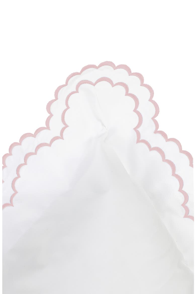 Full/Queen Double Scalloped Embroidered Duvet Set, Alternate, color, ROSE/ WHITE