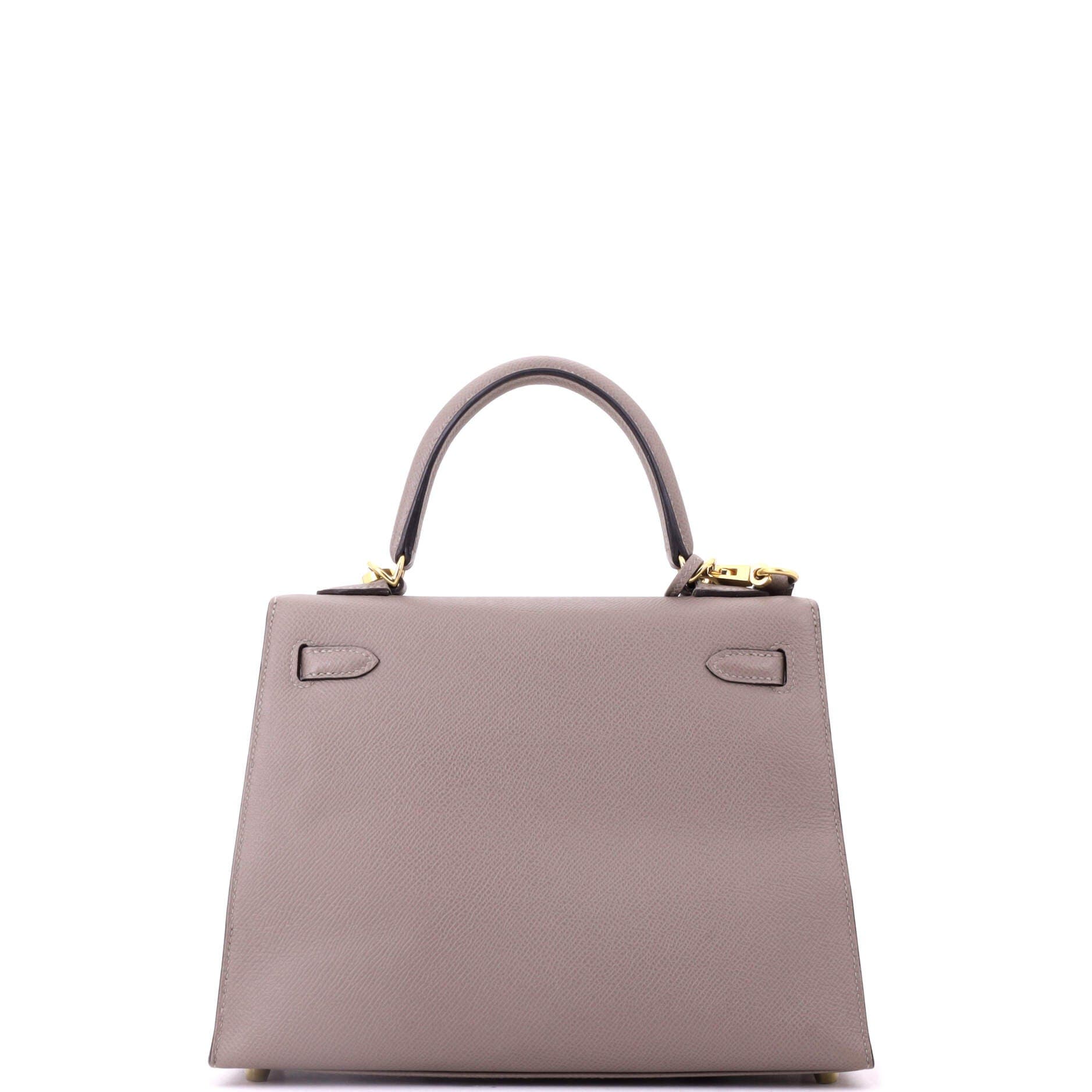 Pre-Owned Hermes Kelly Handbag Grey Epsom with Gold Hardware 25, Alternate, color, Gris Asphalte