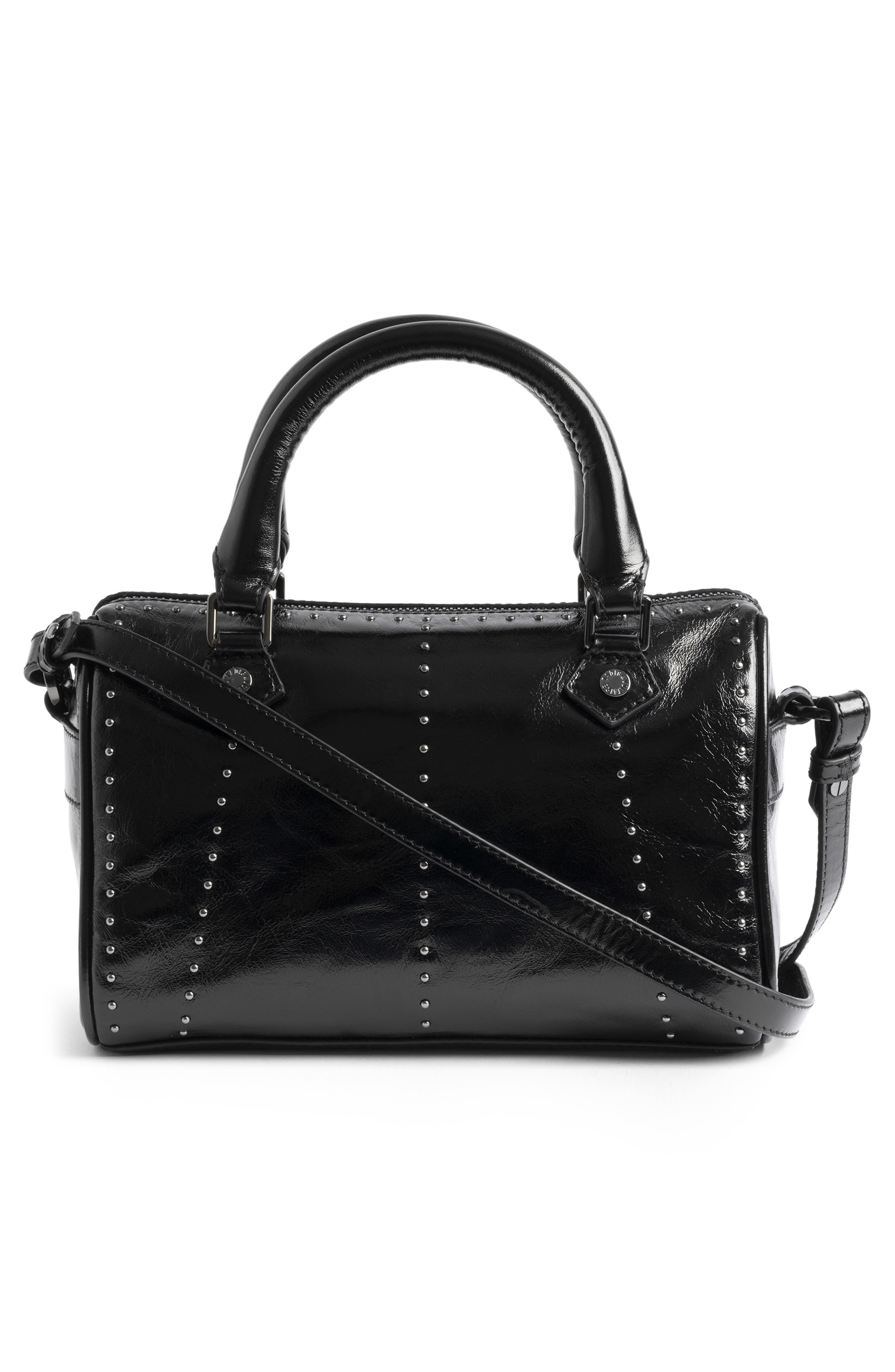 Zadig & Voltaire Extra Small Sunny Vibe Stud Bag, Alternate, color, Black