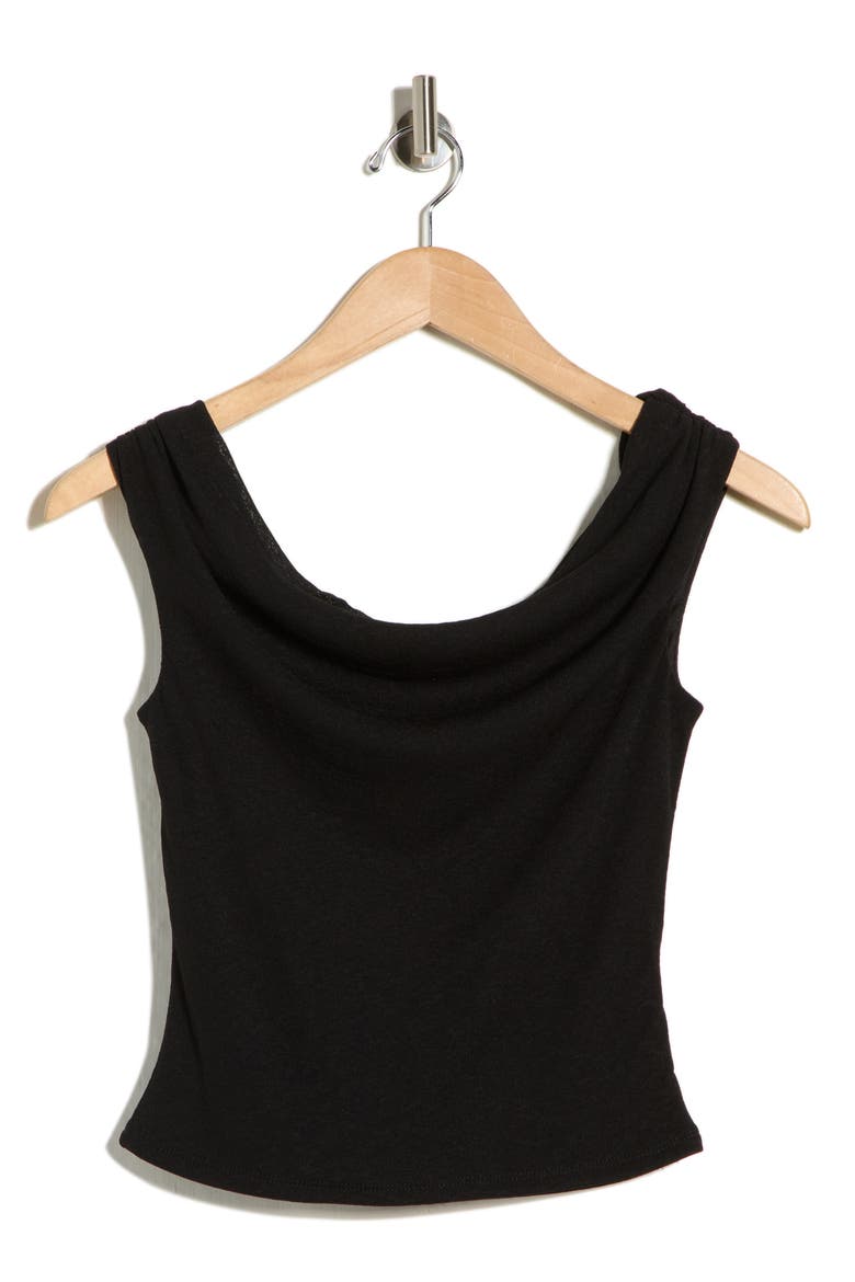 Drape Neck Off the Shoulder Top, Alternate, color, BLACK