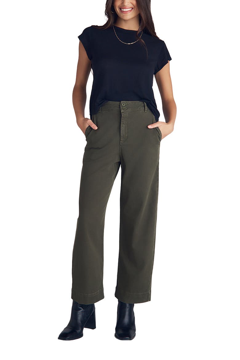 Saige Wide Leg Crop Pants, Alternate, color, FOREST ARM
