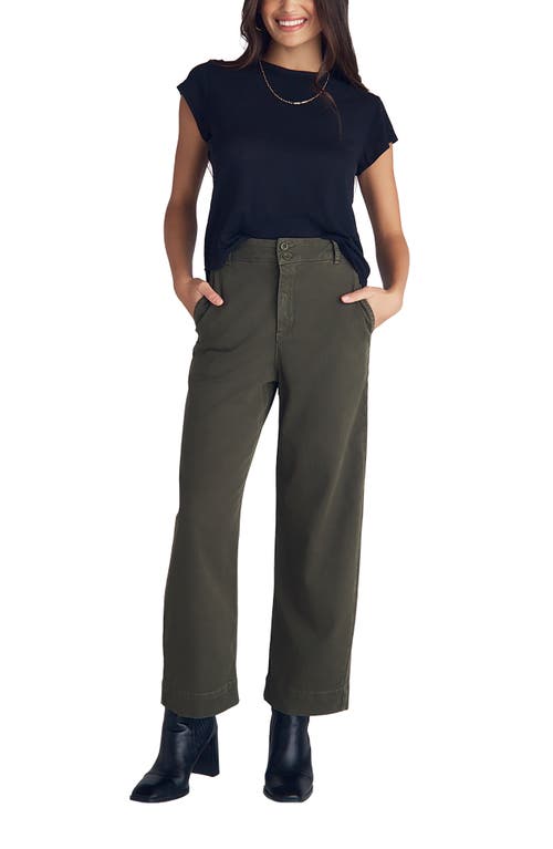 Bella Dahl Saige Wide Leg Crop Pants In Green