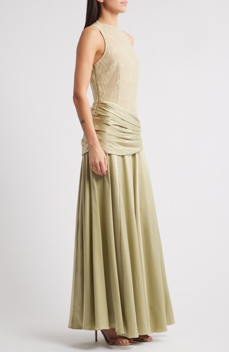 Sonya Moda Dalia Mixed Media Gown, Alternate, color, 