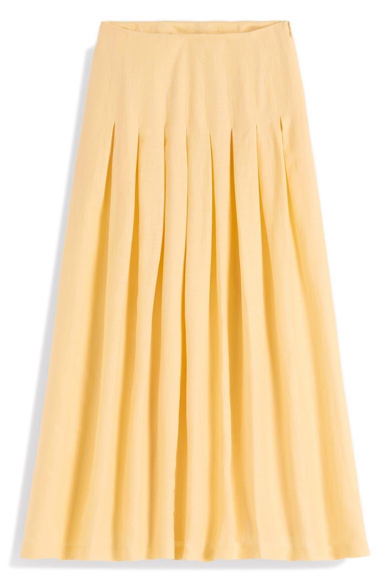 Valentina Linen Midi Skirt, Alternate, color, SUNLIGHT YELLOW