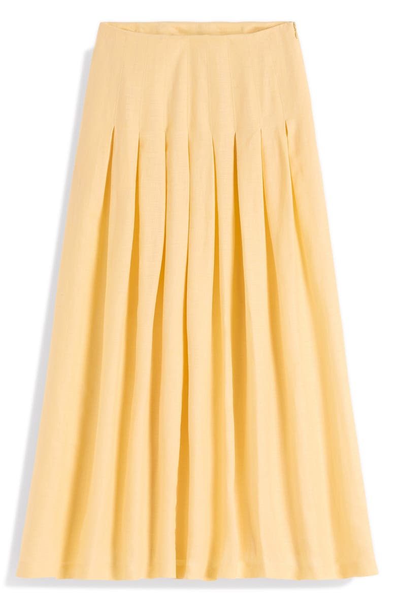 Boden Valentina Linen Midi Skirt, Alternate, color, Sunlight Yellow
