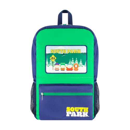Nick South Park Quilted Backpack With Patches In Green