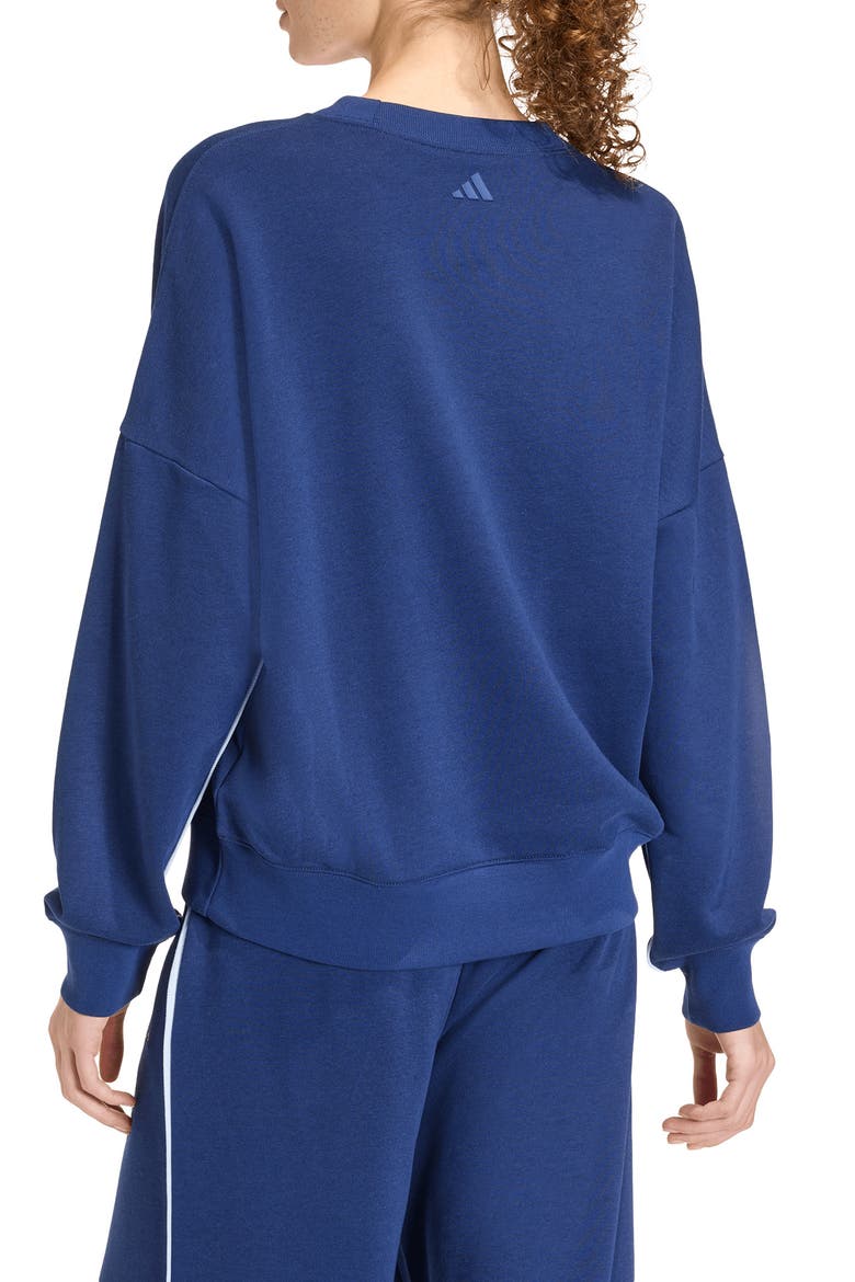 Seasonal Essentials Colorpop Sweatshirt, Alternate, color, DARK BLUE/ WHITE