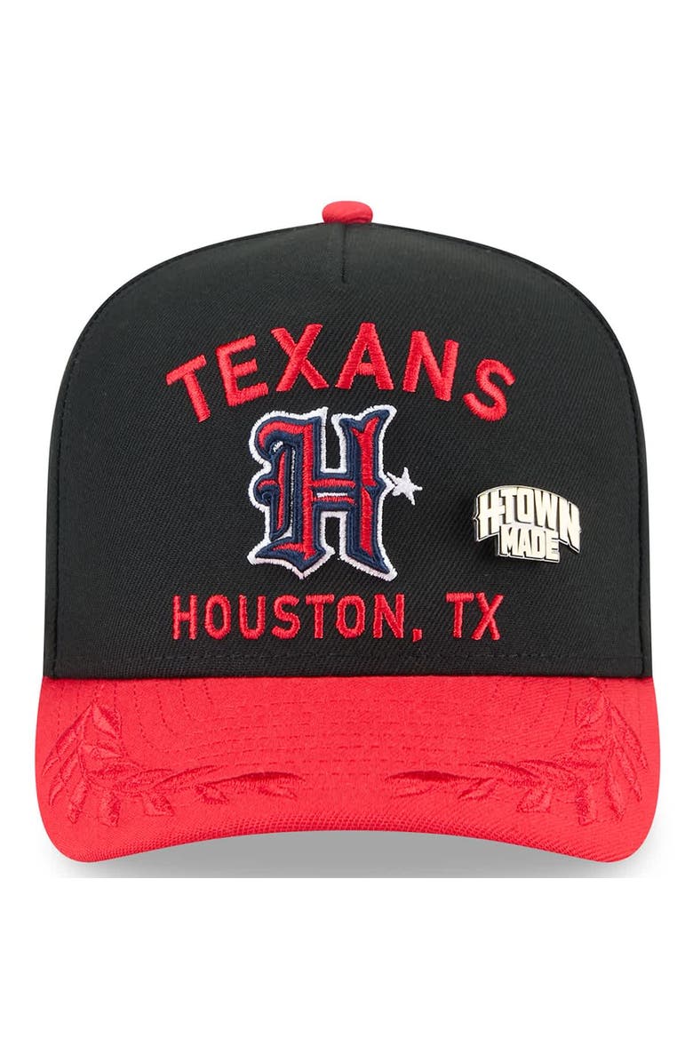 New Era Men's New Era Black/Red Houston Texans 2025 NFL Draft On Stage A-Frame 59FIFTY Fitted Hat, Alternate, color, 