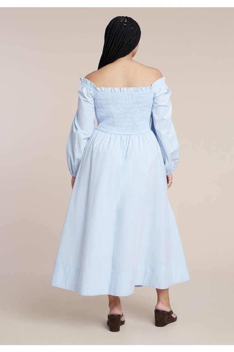 Long Sleeve Smocked Maxi Dress, Alternate, color, ICE WATER
