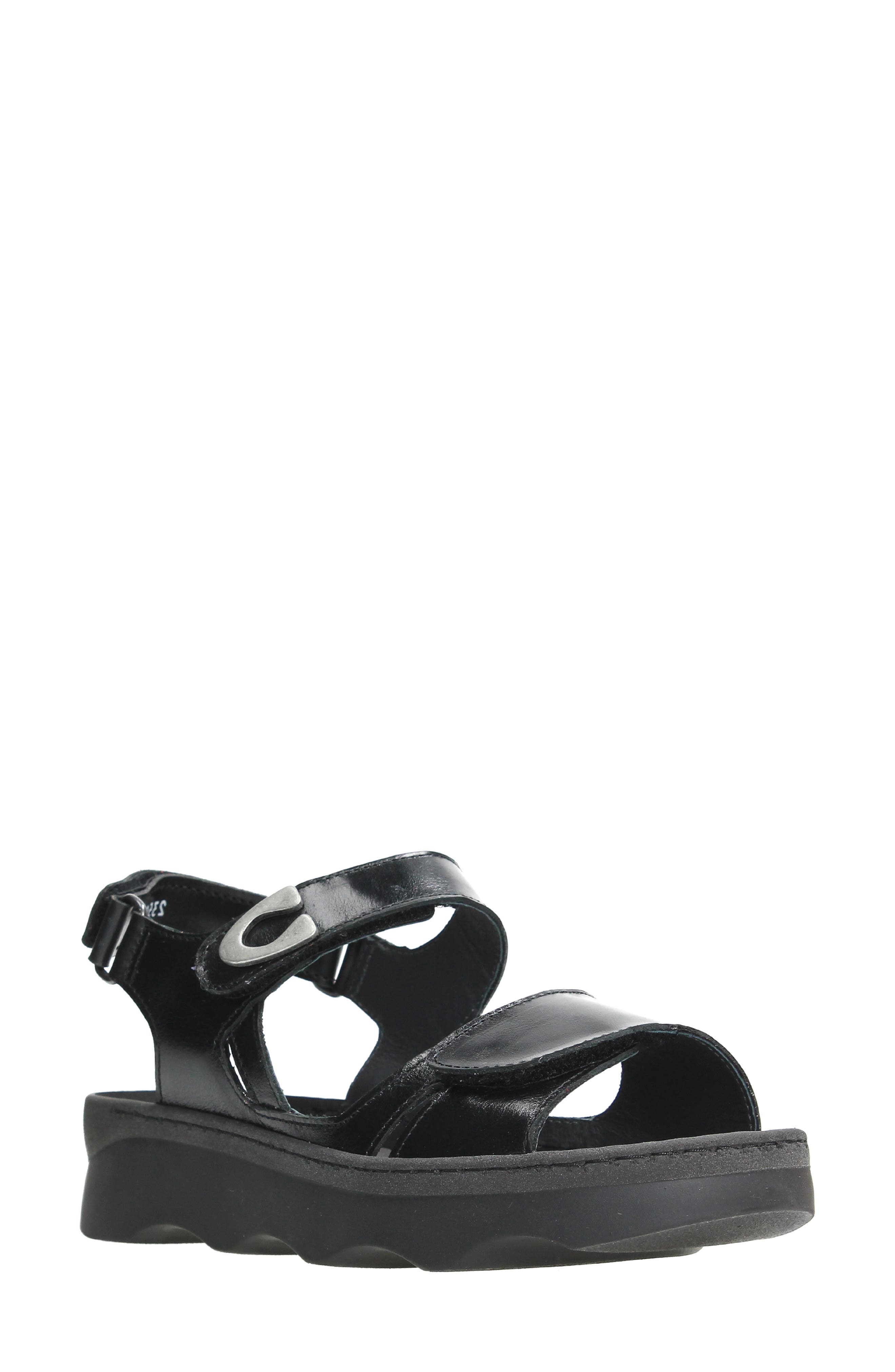 Wolky Medusa Sandal, Main, color, Black Reflex Leather