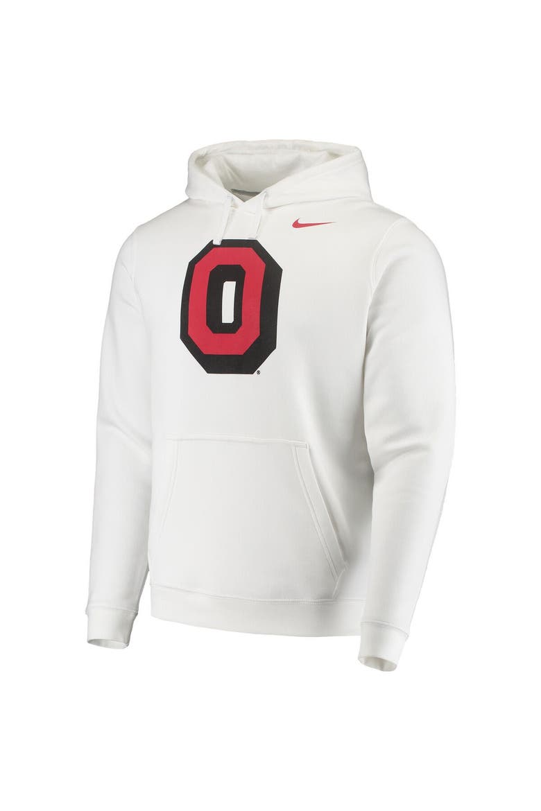 Men's Nike White Ohio State Buckeyes Vintage School Logo Pullover Hoodie, Alternate, color, White
