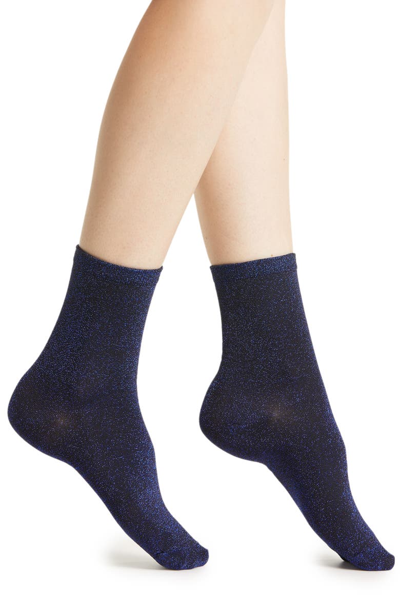 HIGH HEEL JUNGLE Glitterati Socks, Main, color, Sapphire