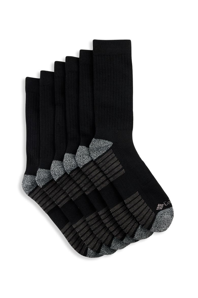 Big & Tall 6-pk Athletic Crew Socks V2, Main, color, BLACK