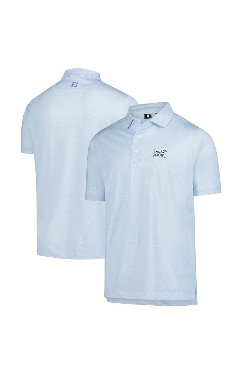 FOOTJOY Men's FootJoy  Light Blue The Charles Schwab Challenge ProDry Loop Print Lisle Polo, Main, color, 