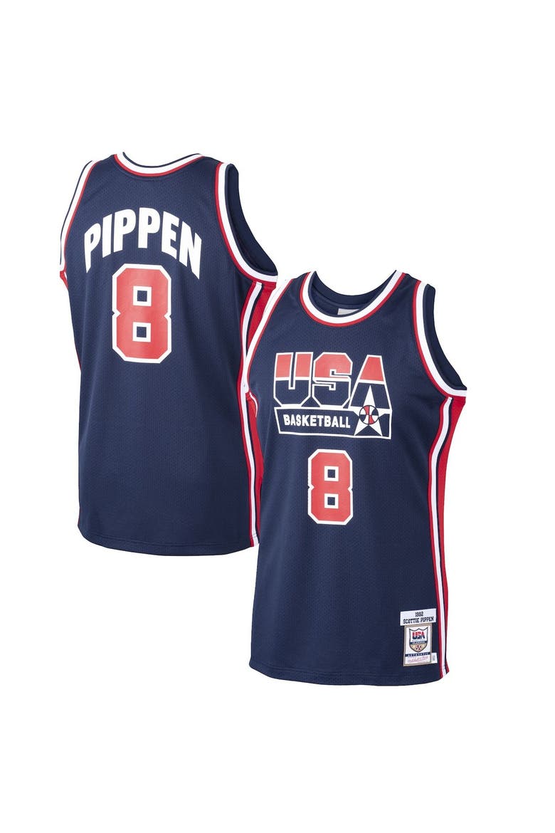 Men's Mitchell & Ness Scottie Pippen Navy USA Basketball Home 1992 Dream Team Authentic Jersey, Main, color, Navy