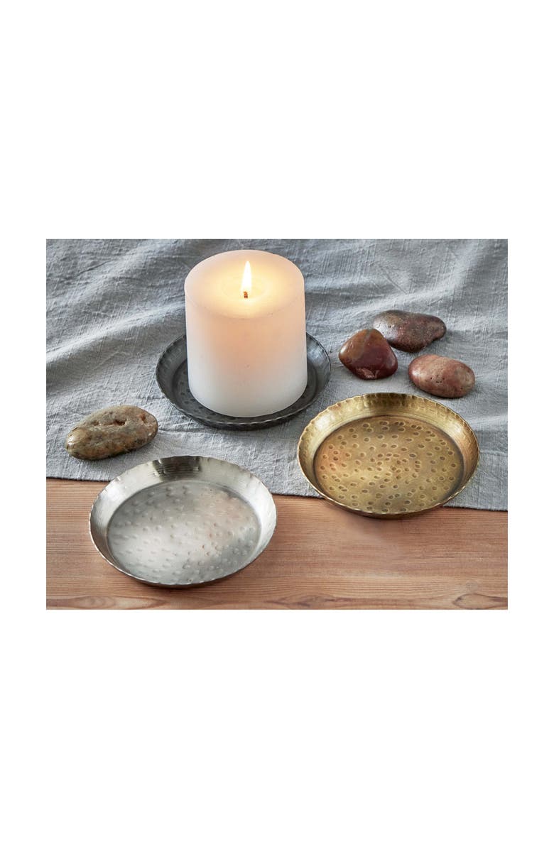 tag Remi Round Antique Brass Candle Holder Decorative Plate, Alternate, color, Gold