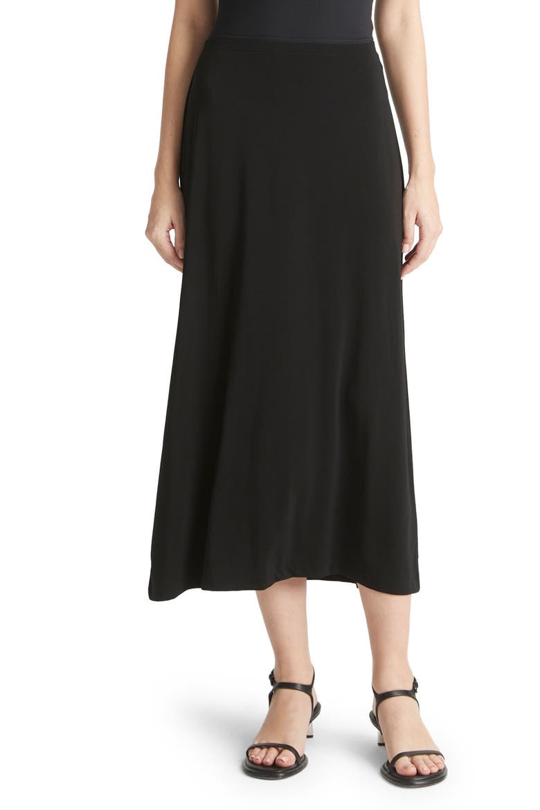 Pull-On Midi Skirt, Main, color, BLACK