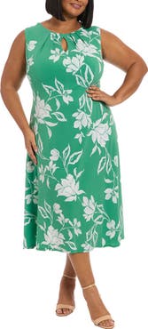 London Times Keyhole Midi Dress