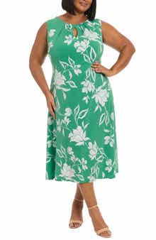 London Times Keyhole Midi Dress