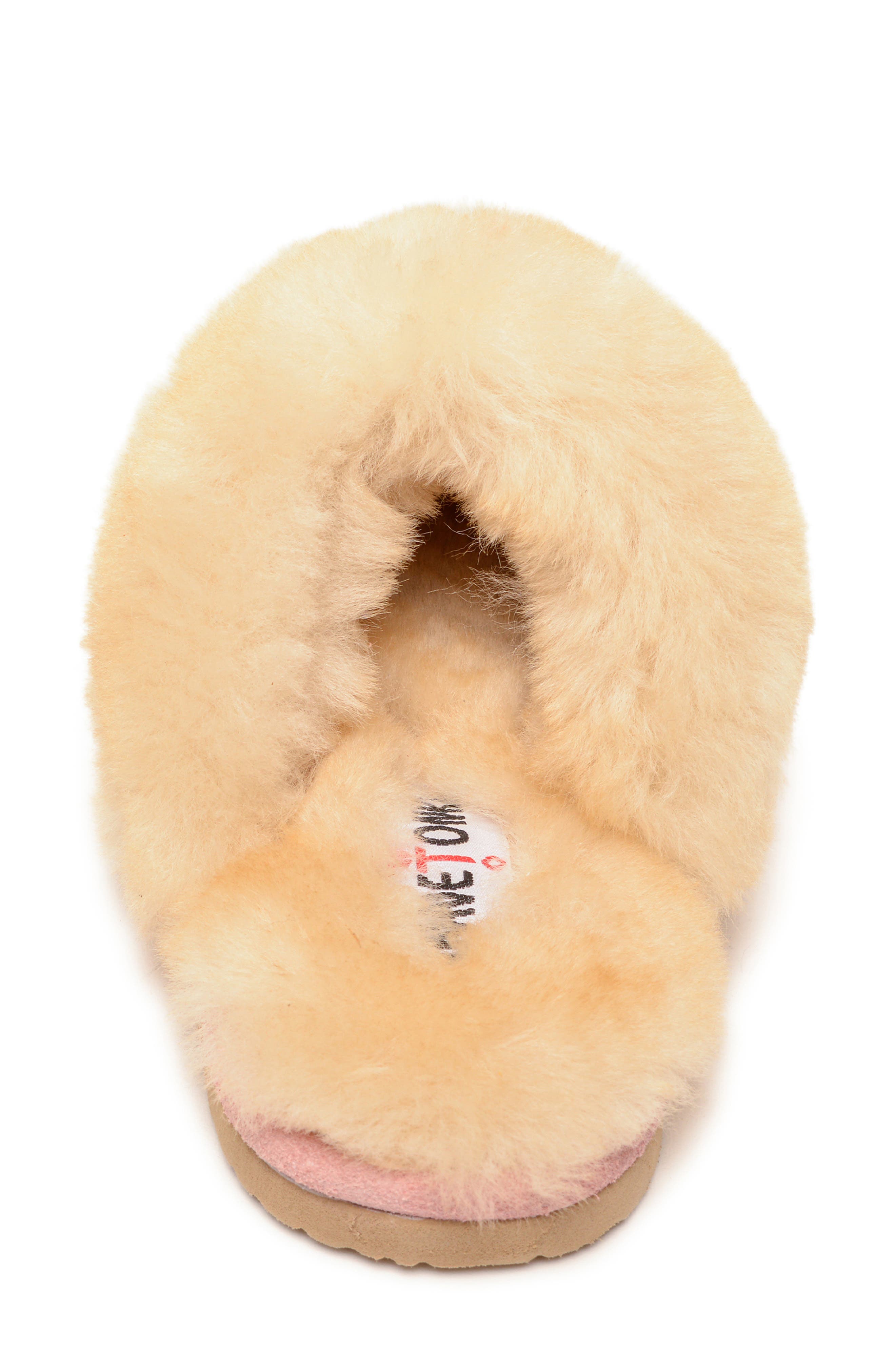 Minnetonka Genuine Sheepskin Slipper, Alternate, color, Pink Blush
