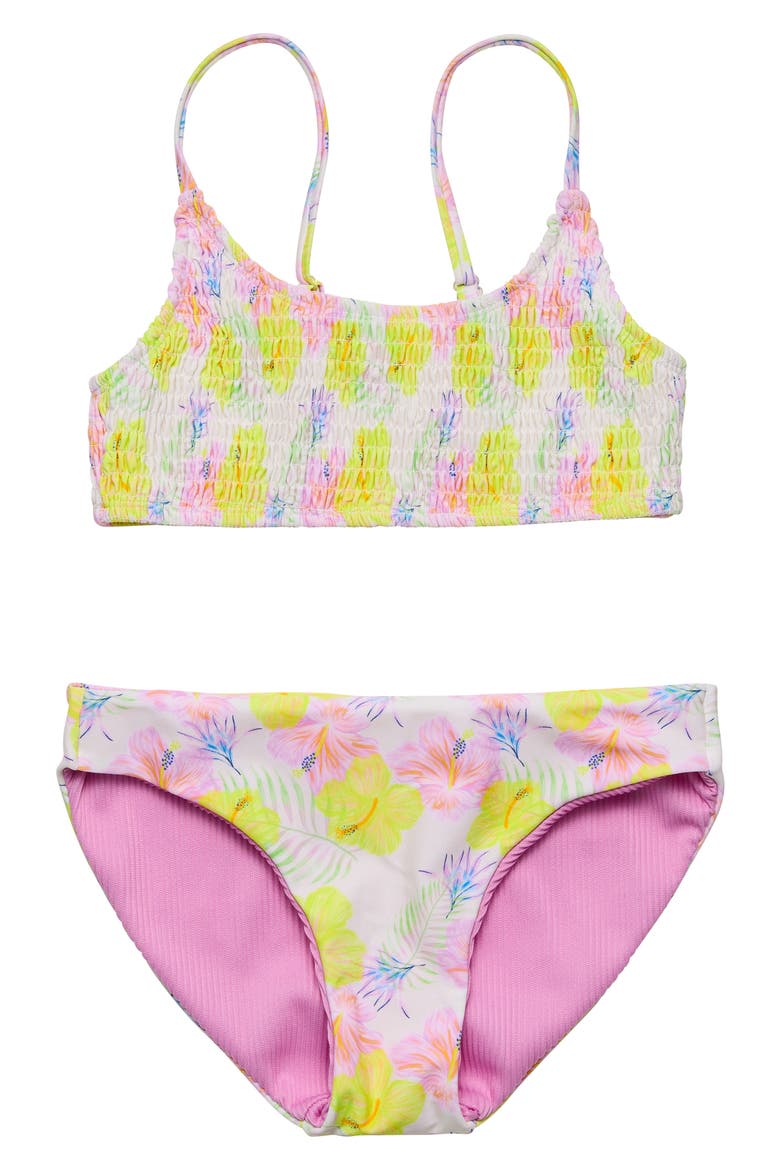 Kids' Vacay Reversible Two-Piece Swimsuit, Main, color, MULTI PINK