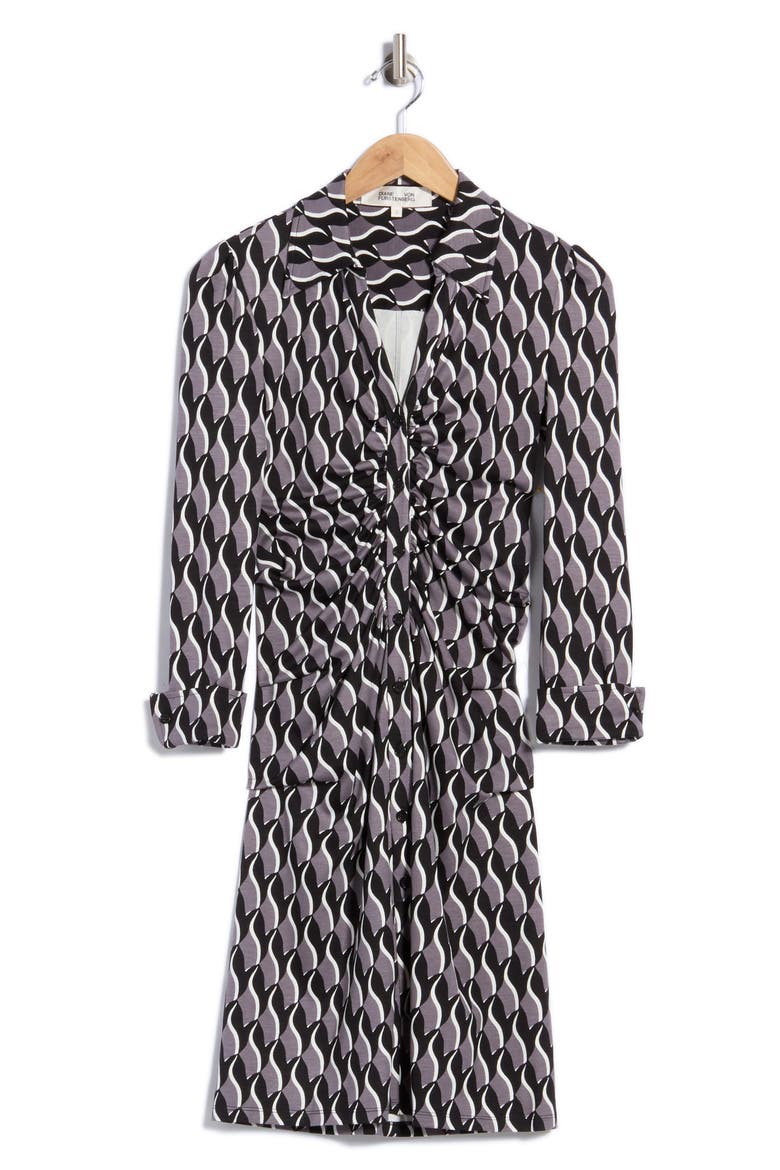 Sheska Geo Print Knit Shirtdress, Alternate, color, BIRD WEAVE BERLIN