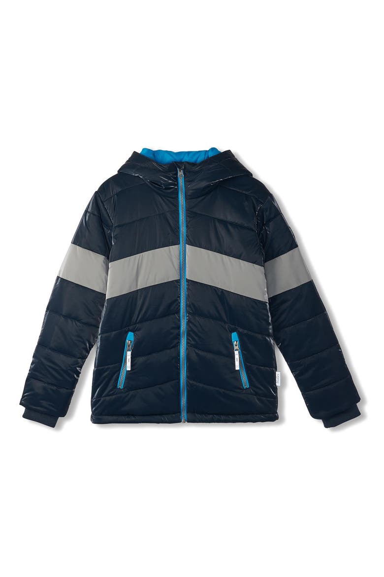 Kids' Shark Colorblock Quilted Jacket, Main, color, SALUTE