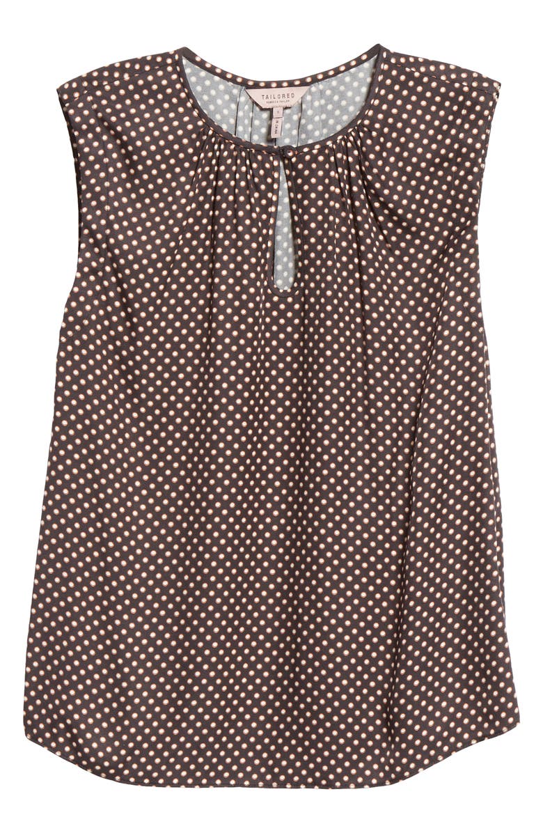 Tailored by Rebecca Taylor Deco Dot Sleeveless Silk Blend Blouse, Alternate, color, 
