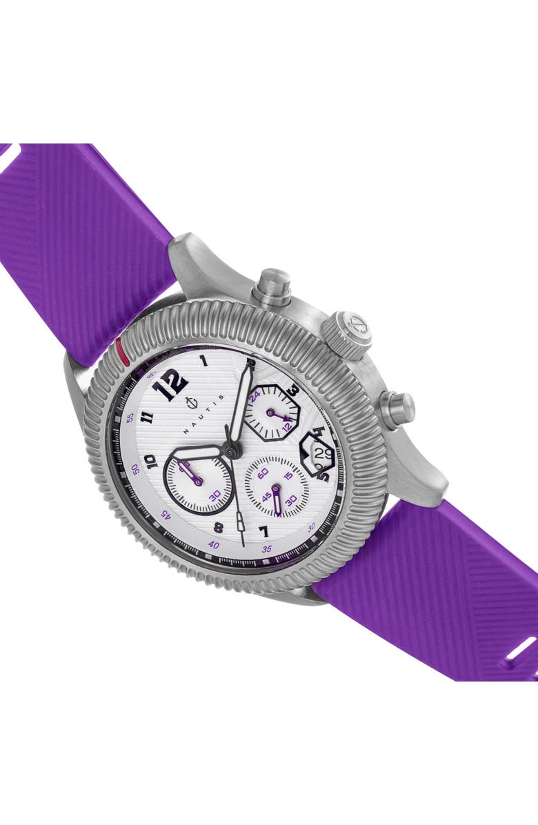 Nautis Meridian Chronograph Strap Watch w/Date, Alternate, color, Purple