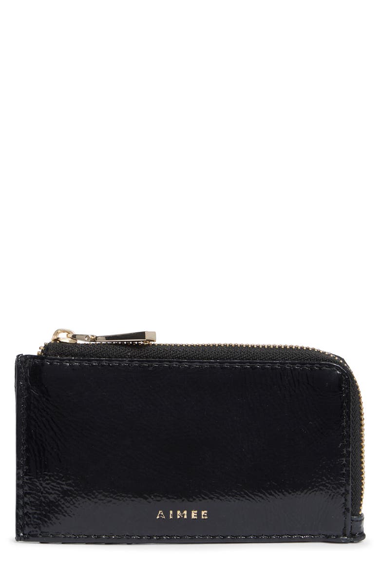 Metro Zip Card Case, Main, color, BLACK PATENT