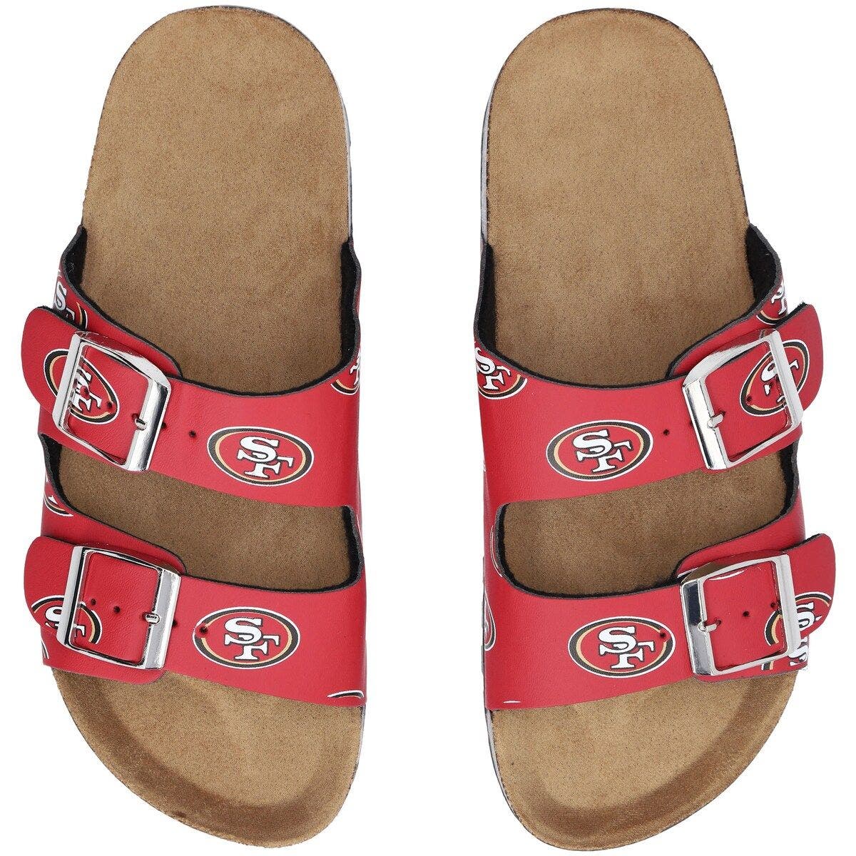 FOCO Women's FOCO San Francisco 49ers Mini Print Double-Buckle Sandals, Main, color, 