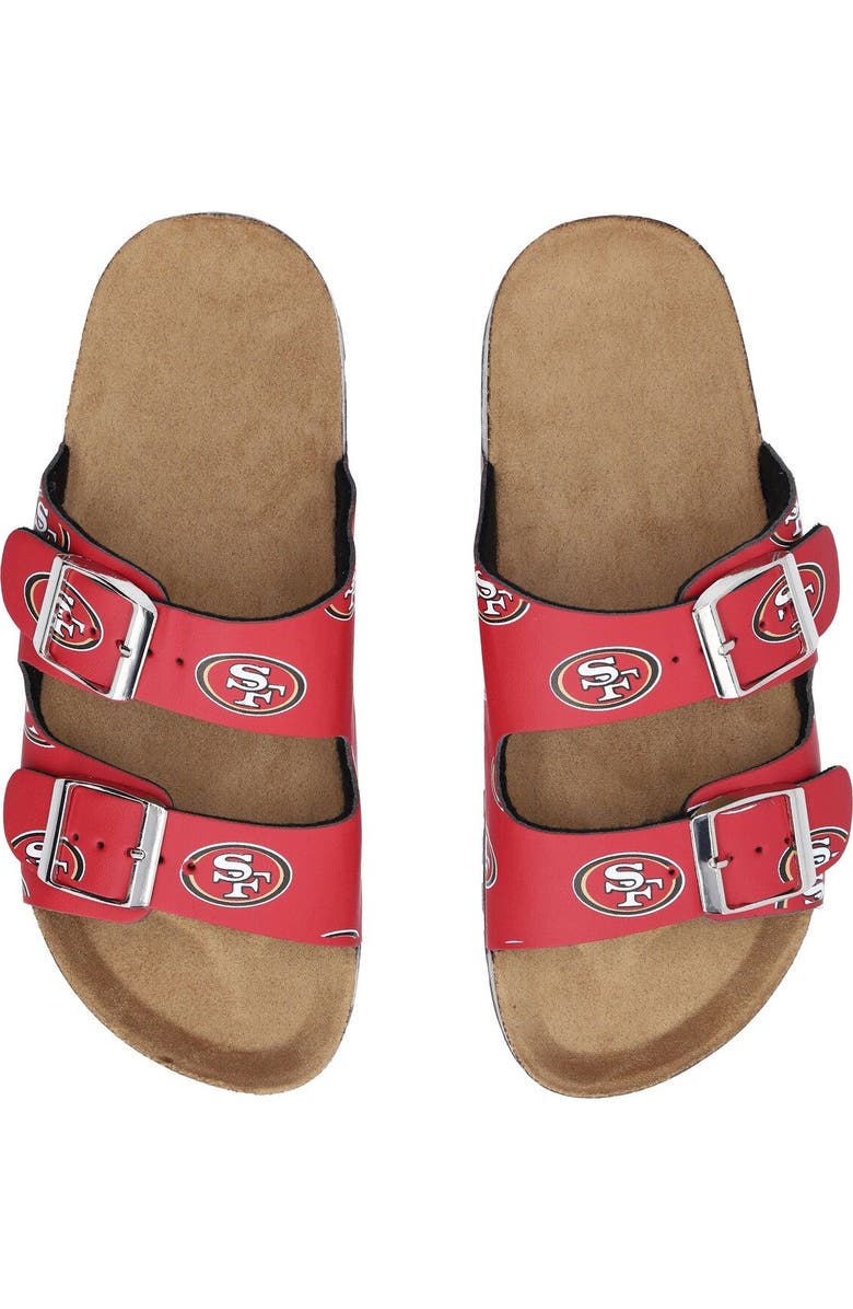 FOCO Women's FOCO San Francisco 49ers Mini Print Double-Buckle Sandals, Main, color,