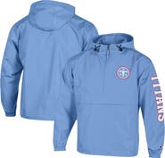 Champion Men's Champion Light Blue Tennessee Titans Packable Hooded Windbreaker Half-Zip Jacket