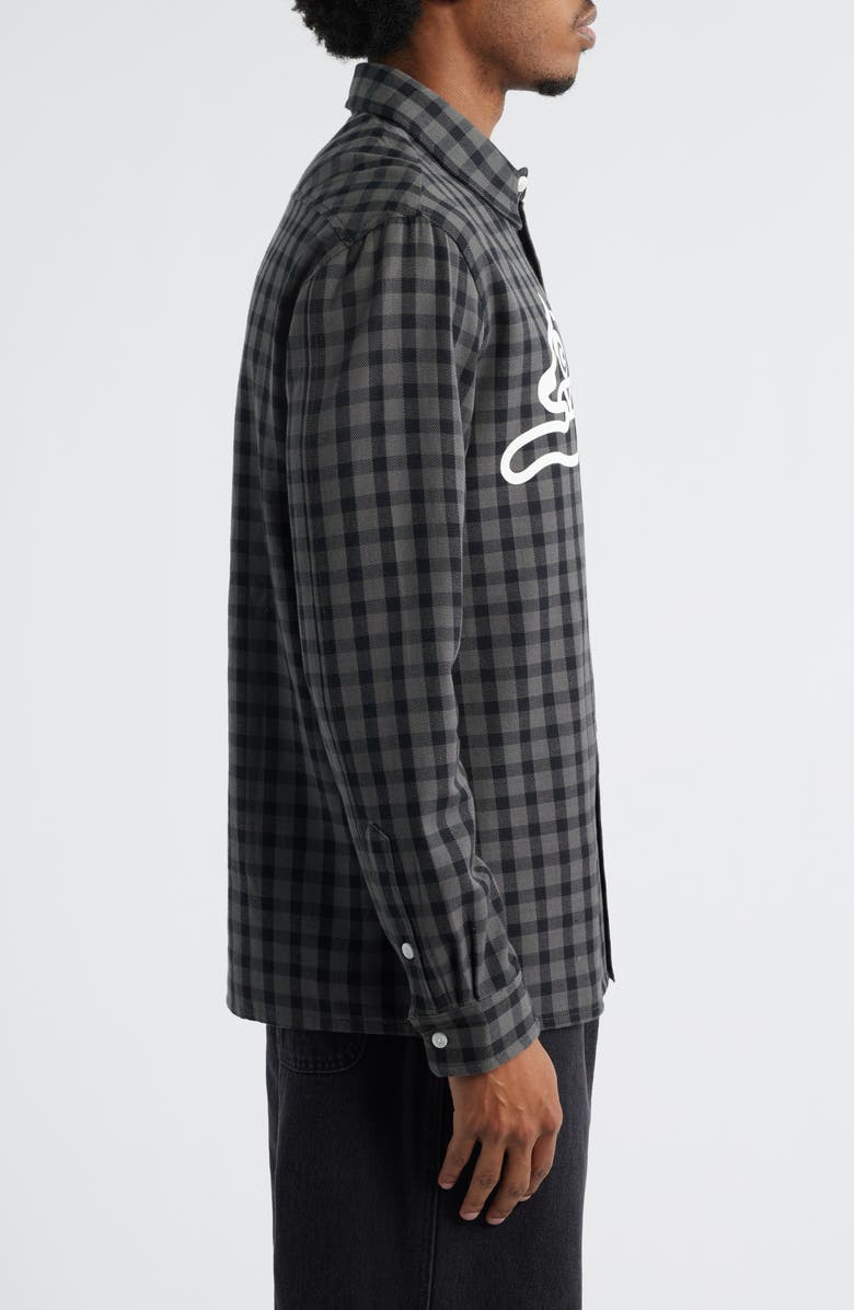 ICECREAM Mean Gene Long Sleeve Button-Up Shirt, Alternate, color, Black Iris