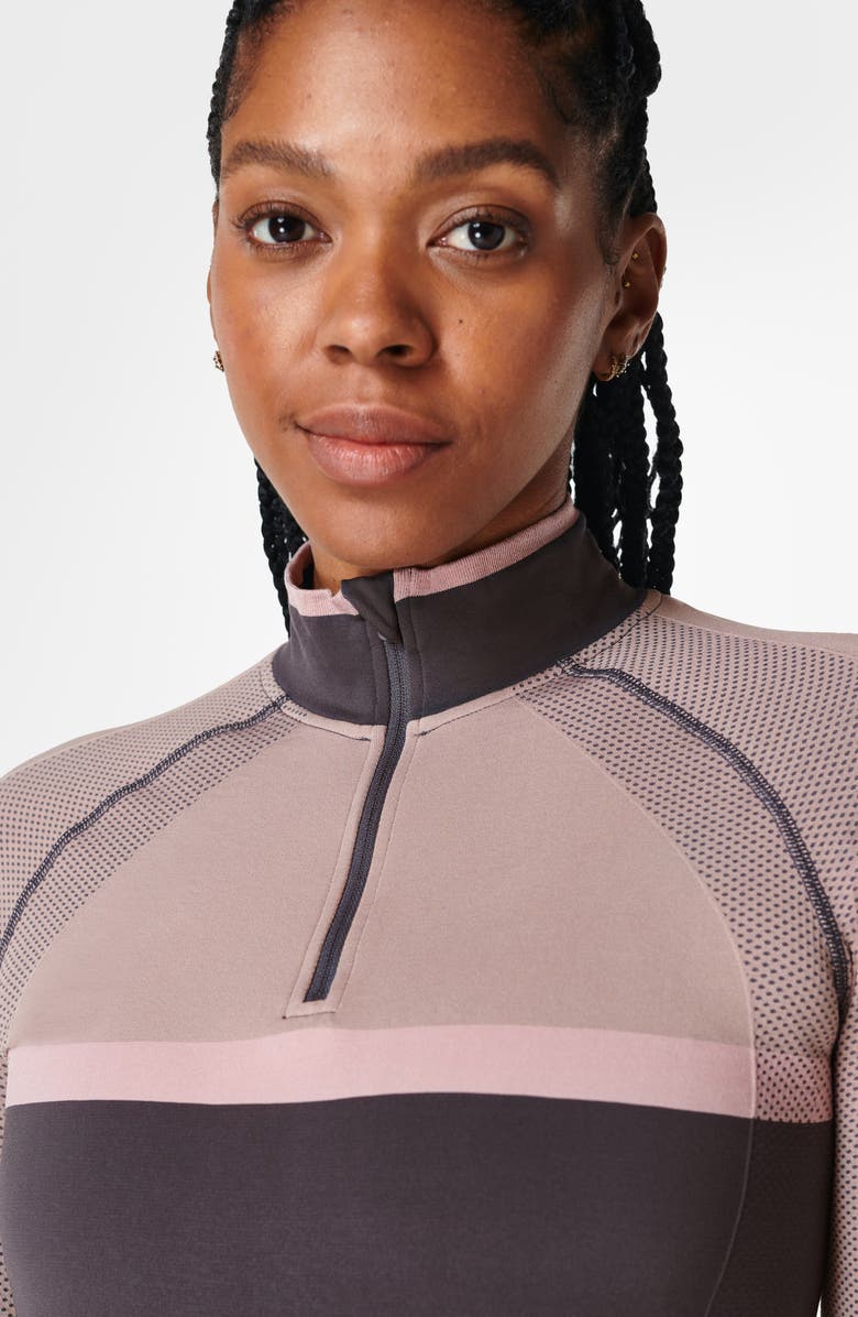 Sweaty Betty Athlete Seamless Half Zip Workout Top, Alternate, color, 