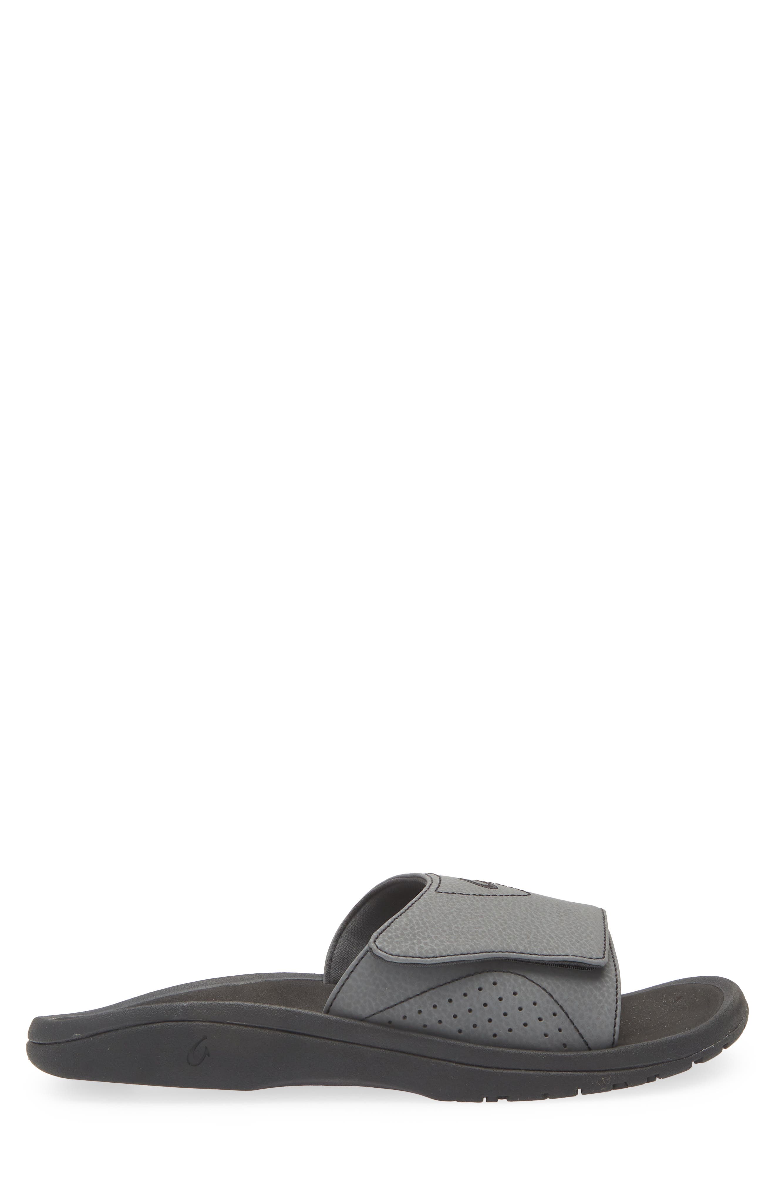 OluKai Nalu Slide Sandal, Alternate, color, Rock / Black