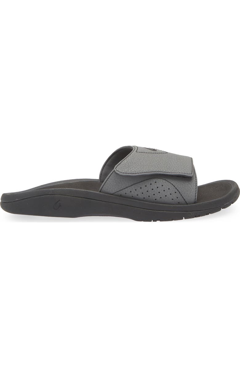 OluKai Nalu Slide Sandal, Alternate, color, Rock / Black