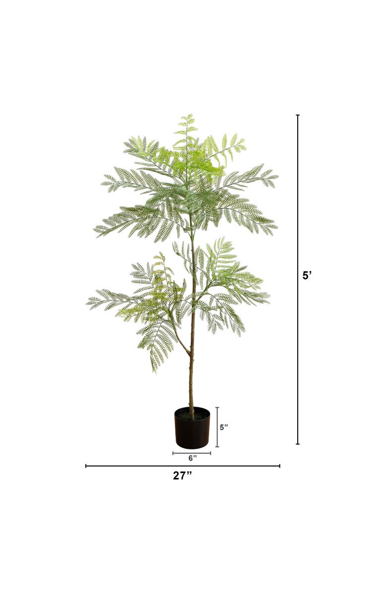 NEARLY NATURAL 5-ft Artificial Minimalist Jacaranda Tree, Alternate, color, Green