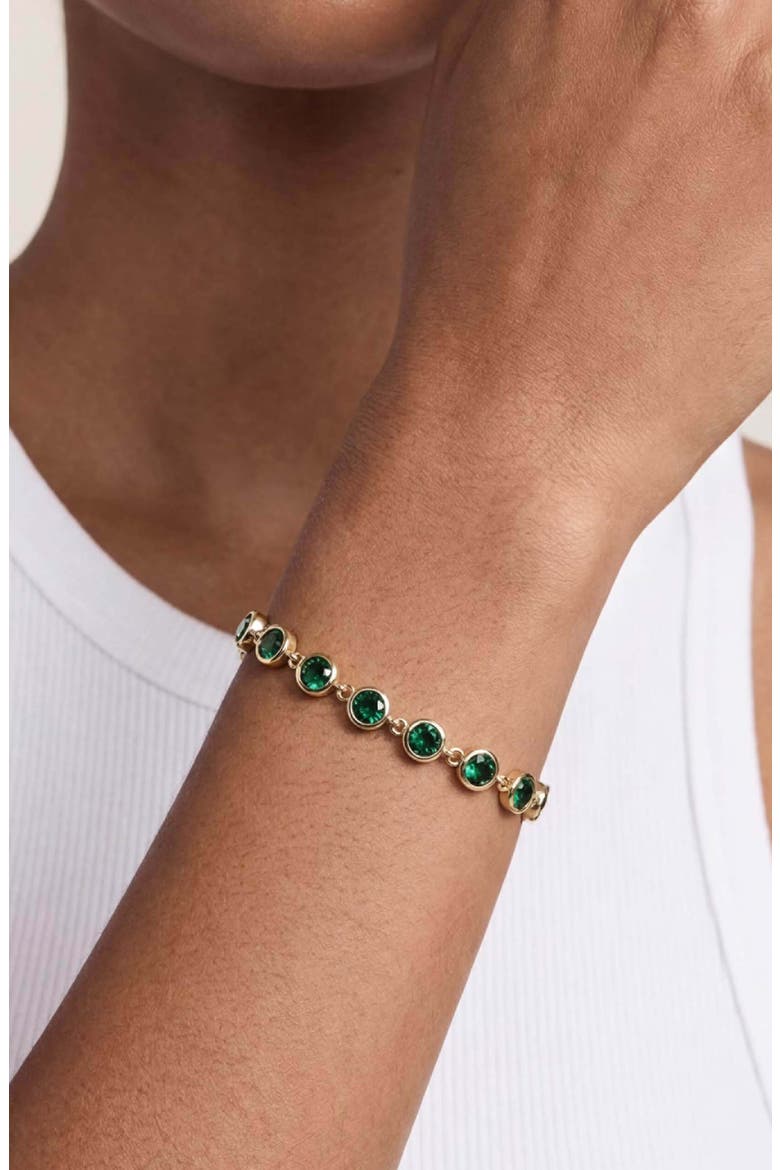 Everyday Crystal Link Bracelet, Alternate, color, GREEN