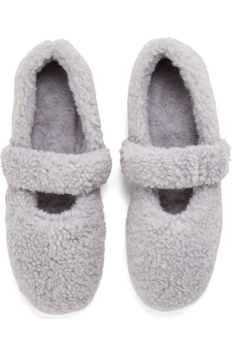 DEARFOAMS Maryanne Luxe Teddy Maryjane Slipper, Alternate, color, Sleet