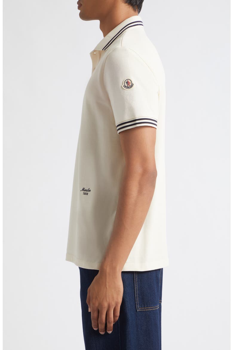 Tipped Cotton Piqué Polo, Alternate, color, IVORY