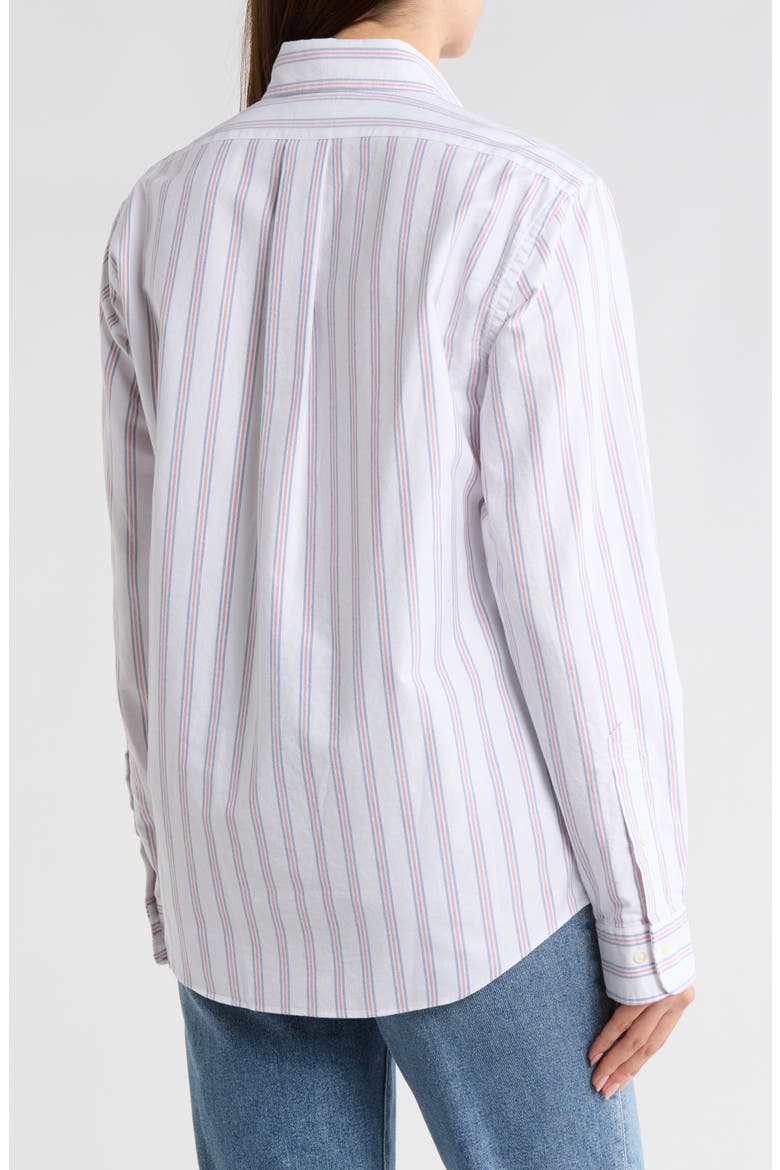 Oxford Stripe Long Sleeve Button-Down Shirt, Alternate, color, WHITE STRIPE